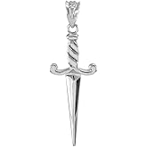 Claddagh Gold Polished 925 Sterling Silver Dagger Knife Charm Pendant