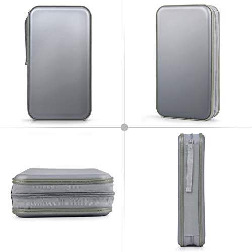 Fanspack CD Case, 80 Capacity DVD Case DVD Organizer CD Holder Case CD Storage Case Hard Plastic DVD CD Wallet (Grey)