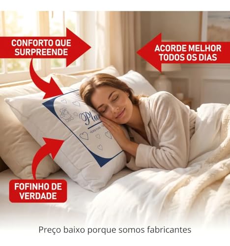 Kit 2 Travesseiros Premium Extra Macio Antialérgico Lavável e Antimofo Conforto para Dormir