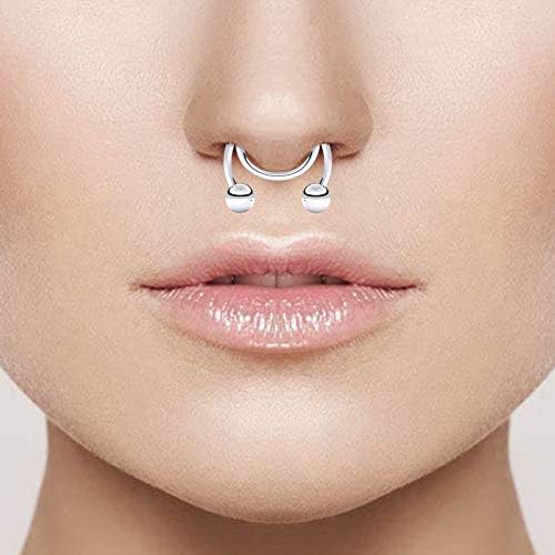 Scerring Fake Septum Nose Hoop Rings Stainless Steel Faux Lip Ear Nose Septum Ring Non Piercing Clip On Nose Hoop Rings Body Piercing Jewelry 20pcs Mix Color 1 Amazon Sg Fashion