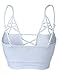 Sexy Party Caged Strappy Cut Out V-Open Front Bralette Bra , 024-white , Small Small 024-white