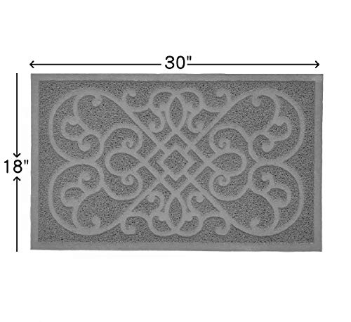 PetLike Cat Litter Mat Kitty Litter Mats for Tray Boxes, Kitty Litter Trapping Mat House Floors Clean (Light Grey) - Thumbnail 5