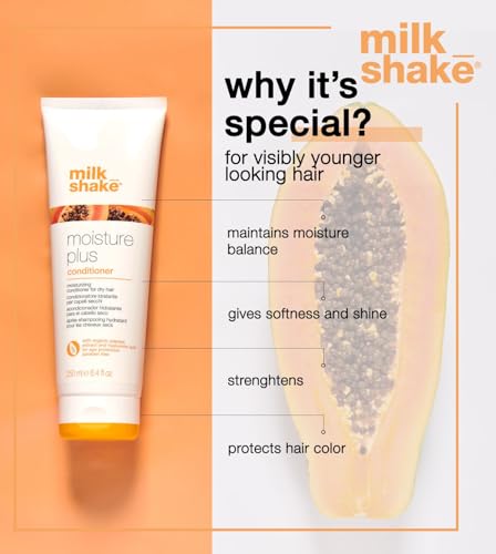 milk_shake moisture & more conditioner creamy formula to hydrate and soften dry hair for smoother, shinier, easy-to-manage hair