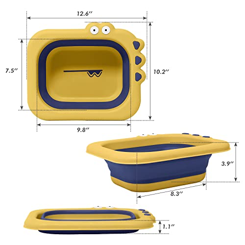 Beberoad Love Mini Collapsible Wash Basin 2 Packs Baby Wash Basin Foldable Portable Lightweight