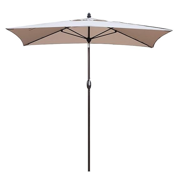 SORARA Sonnenschirm Parasol | Sand/Beige | 300 x 200 cm (3 x 2 m) | Rechteckig Porto | Polyester 180 g/m² (UV 50+)| Kurbel & 