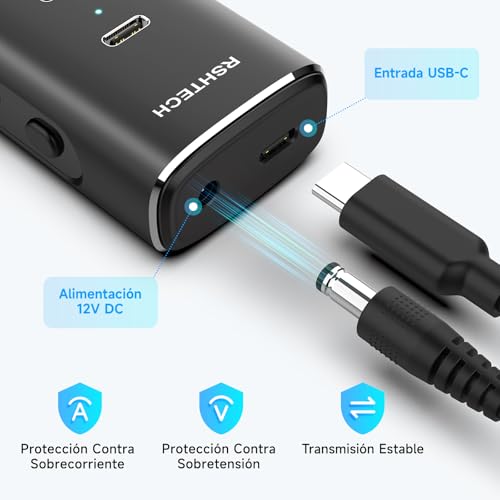 RSHTECH USB 3.2/USB-C Powered 7-Port 10Gbps Hub with 4 USB-C 3.2 Ports and 3 USB-A 3.2 Ports, 3.3 Foot Cable and 36W Adapter (12V/3A), Aluminum USB Hub for Laptop, RSH-H7C4