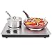 CUSIMAX 1800W Double Hot Plate, Stainless Steel Silver Countertop Burner Portable Electric Double Burners Electric Cast Iron Hot Plates Cooktop, Easy to Clean, Upgraded Version C180N