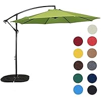 Sale Sundale Outdoor 10 Feet Aluminum Offset Patio Umbrella With Crank 8 Steel Ribs Apple Green Water Resistant Cushions