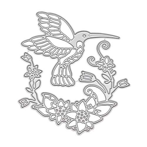 AkoMatial Cutting Dies,Bird Flower Design Embossing Cutting Dies Tool Stencil Template Mold Card Making Scrapbook Album Paper Card Craft,Metal
