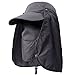 Fishing Hat 360°UV Protection Sun Hat, LC-dolida UPF 50+ Summer Men Women Sun Visor Cap Folding Removable Neck Face Mask Head Flap Cover for Hiking Gardening Beach Camping Boating Outdoor Activities