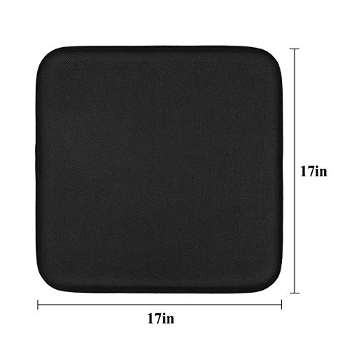 TanYoo Car Seat Cushion Memory Foam Car Seat Cushion, Seat Cushion with Super Breathtable Cover for Wheelchair/Office Chair and Anti-Slip Bottom Black (17x17 Inch, 1 PCS)
