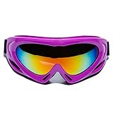 MIGAGA UV Protection Ski Goggles Adjustable Portable Motorcycle Bicycle Goggles Dustproof Scratch-Resistant CS Army Tactical Military Goggles Windproof Snowmobile Eyewear Outdoor Riding Glasses Purple