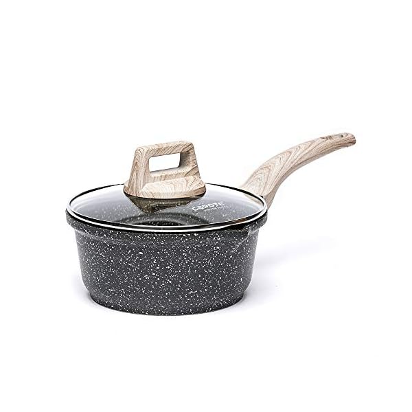 CAROTE Saucepan with Lid 16cm/1.5L, Nonstick Sauce Pot for Induction, Gas and Electric Hobs, Small Cooking Pot with Pour…