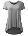 AMORE ALLFY Women's V-Neck Flare Tunic Top Heather Grey X-Large