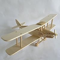 Kaden G-P 3D Jigsaw Woodcraft DIY Assembly Construction Model Plane aircraft airplane Puzzle Kit Wooden Handcraft Educational Products Wooden Art jigsaw puzzle toys for children diy handmade wooden(old fighter-model plane)