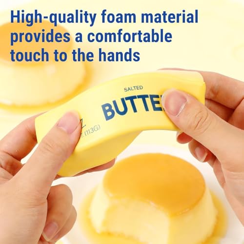 Last Page®2Pack Slow Rising Dumpling Squishy Butter Squeeze Toys, Slow Rising Squishy,Squeeze Ball Realistic Butter Stick Soft Squeeze Toys for Adults Office Home Stress Relief (Yellow)