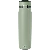 Simple Modern Mesa Loop Water Bottle with Covered Straw and Handle | 30oz Cup Holder Friendly Insulated Stainless Steel Bottles for Travel, Sports and School | Eucalyptus Mix
