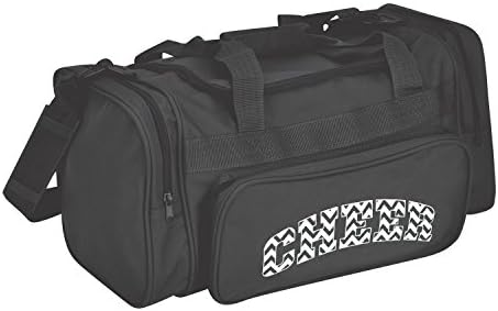 Large Durable Canvas Chevron Cheer Duffel Bag by Getz - Black