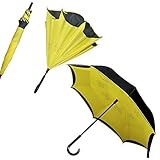 Premium Double Layer Inverted Umbrella For Car By AmbrellaOK Reverse Folding C-Shaped Hands Free Handle - Compact Lightweight & Windproof – Ideal Gift Men & Women