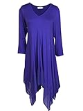Women Asymmetrical Blue Loose Long Sleeve Shirt Dress