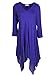 Women Asymmetrical Blue Loose Long Sleeve Shirt Dress