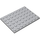 Classic Building Plate 6x8, 50 Piece Light Gray Bulk Plates, Compatible with Lego Parts and Pieces 3036, Compatible with All Major Brick Brands(Colour: Light Gray)