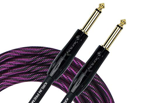 Kirlin IWB-201BFG/WBP Premium Wave Fabric 10Ft Straight Cable PURPLE