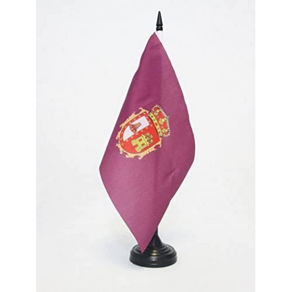 AZ FLAG Province of Burgos Table Flag 5'' x 8'' - Burgos Office Decoration 100% Polyester 21 x 14 cm - Mini Desk Flag with Pole and Black Plastic Base