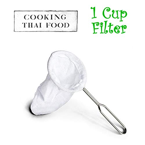 One Cup Reusable Cotton Filter Coffee and Thai Iced Tea Strainer