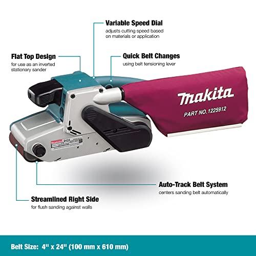 Makita 9404 4" x 24" Belt Sander, with Variable Speed , Blue Pricepulse