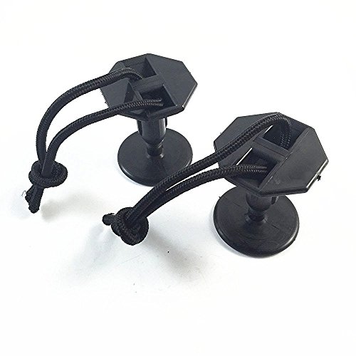 6pcs Black Plastic Bodyboard Surfboard Surf Leash Plugs Attachment W/ Cord