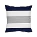 Navy Blue, Gray and White Stripe 4 Piece Childrens, Teen Boys Twin Bedding Set Collection