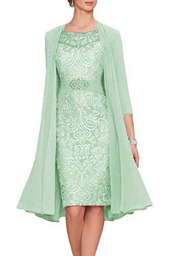 green mother of the bride dresses tea length