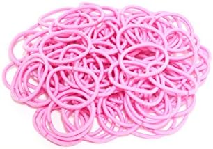 Hair Elastics Band 100 Pack (Rosy Pink)
