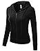 J.TOMSON Women's Basic Zip Up Hooded Long Sleeve Jacket
