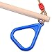 Startostar Adjustable Wooden Trapeze Swing Bar with Plastic Gym Rings, Heavy Duty Adjustable straps Holds up to 264 lbs, Indoor Outdoor Playground Set for Kids