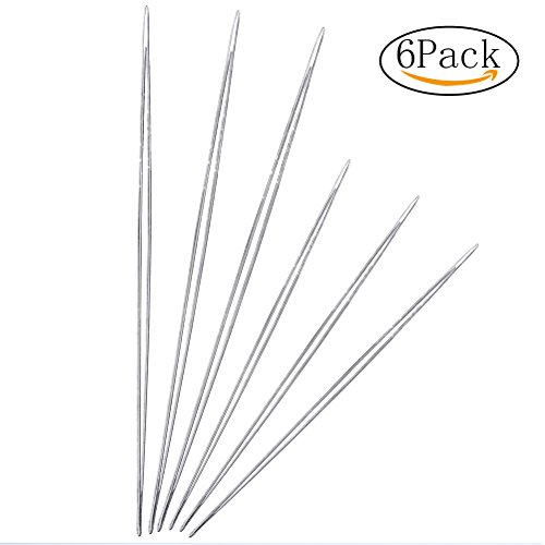 Wode Shop 2 Rolls(60 m/roll) Elastic Stretch Beading Thread, Clear White Polyester Crystal String Craft Jewelry Bracelet Making Cord String with 6 Pieces Beading Needles