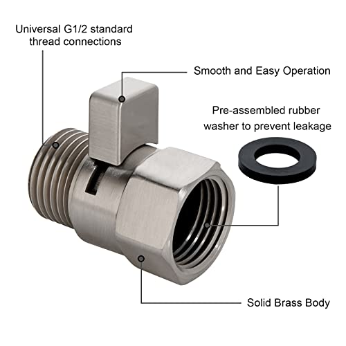BRIGHT SHOWERS Water Flow Control Valve, Brass Shower Head Shut Off