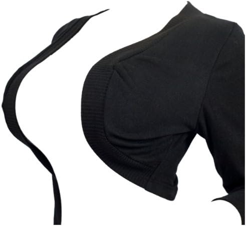 eVogues Women's Black 3/4 Sleeve Cropped Bolero Shrug