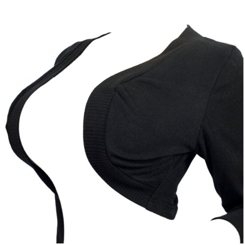 eVogues Women's Black 3/4 Sleeve Cropped Bolero Shrug