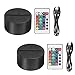 Thlevel 2X 3D Night LED Light Lamp Base + Remote Control + USB Cable Adjustable 7 Colors Decorative Lights for Child Room Bedroom (2Pcs Black)