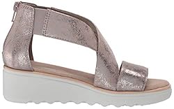 Clarks womens Jillian Rise Wedge Sandal, Pewter