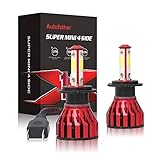 H7 LED Headlight Bulbs 16000LM 160W 6000K Cool White Low Beam/High Beam Conversion Kit 4-Side COB Chips 360 Degree Super Bright Auto Headlamps -2 Yr Warranty