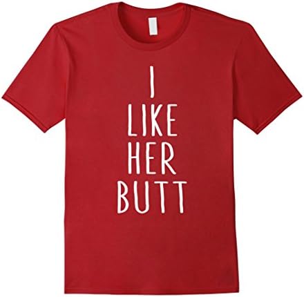 Mens  I Like Her Butt T-Shirt I Like His Beard - Couple 2XL Cranberry