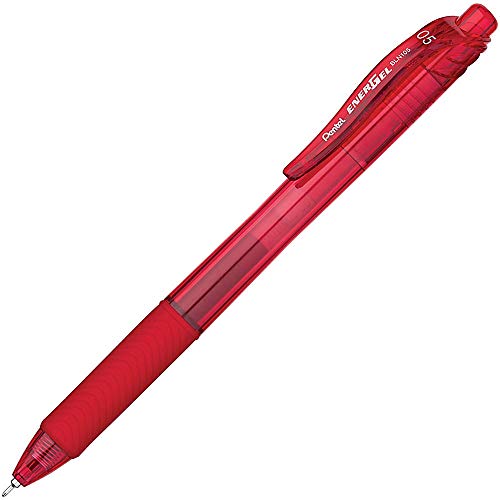 Pentel EnerGel-X Retractable Liquid Gel Pen Needle Tip Red