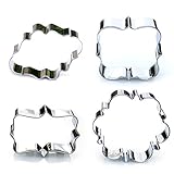 Plaque Frame Cookie Cutter Set, Stainless Steel, 4 Piece Set