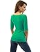 PattyBoutik Women Crochet Lace Inset Elbow Sleeve Blouse (Green Small)