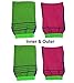 Beauty Skin Double-Sided Viscos Exfoliating Bath Towel Gloves 4pcs