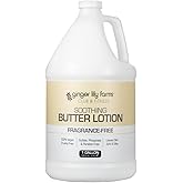 Ginger Lily Farms Club & Fitness Soothing Butter Lotion for Dry Skin, 100% Vegan & Cruelty-Free, Fragrance Free, 1 Gallon (128 fl oz) Refill