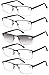 EYECEDAR 5 Pack Blue Light Blocking Reading Glasses Men Computer Eyeglasses Metal Half Frame Spring Hinges Readers for Men 1.50